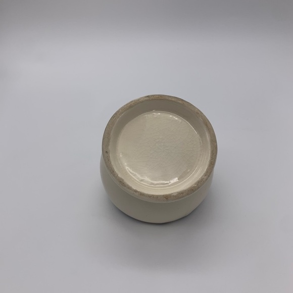 Mid Century Found Footed Ceramic Cigar Ashtray Half Circle Flag Logo Silver Rim - Picture 9 of 12